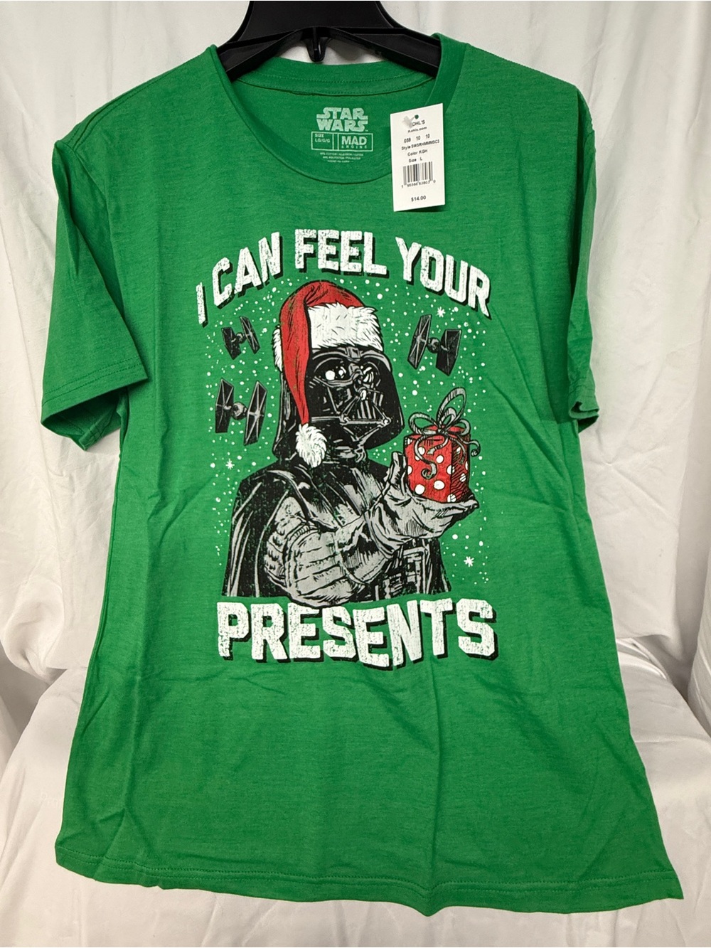 Star Wars Green Darth Vader Holiday Graphic Tee